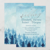 Elegant Stylish Blue Forest Pine Treding Wedding Kaart (Voorkant / Achterkant)