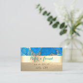 Elegant Stylish Blue Gold Marble Reference Kaart (Staand voorkant)