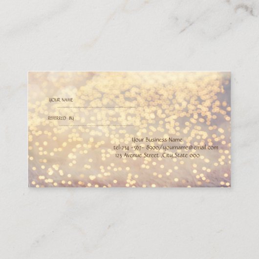 Elegant Stylish Bokeh Reference Card Aanbevelingskaartje (Achterkant)