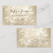 Elegant Stylish Bokeh Reference Card Aanbevelingskaartje (Voorkant / Achterkant)