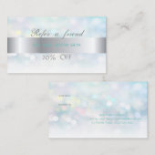 Elegant Stylish Bokeh, Stripe Reference Card Aanbevelingskaartje (Voorkant / Achterkant)