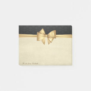 Elegant Stylish Bow Black Damask Post-it® Notes