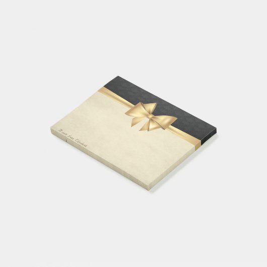 Elegant Stylish Bow Black Damask Post-it® Notes (Schuin)