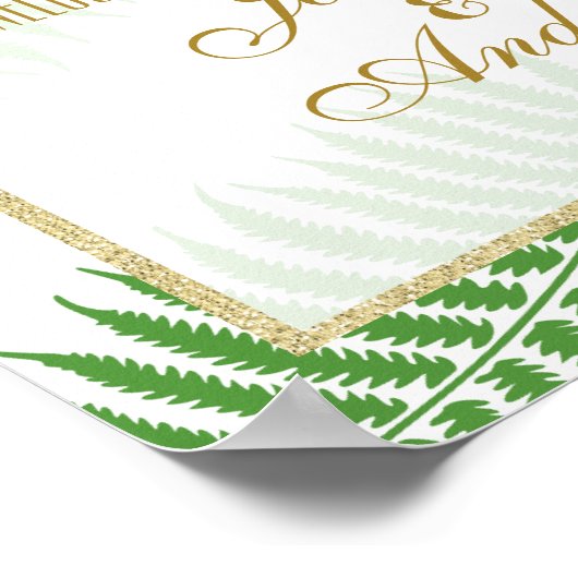 Elegant Stylish Bracken Weddenschap Welkom Poster (Hoek)