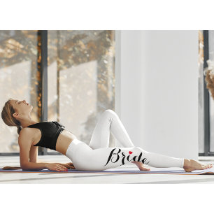 Elegant Stylish Bride Wedding Bachelorette Party Leggings