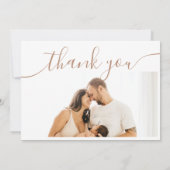 Elegant Stylish Calligraphy 4 Photo Baby Shower Bedankkaart (Achterkant)