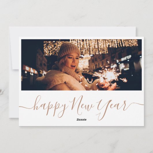 Elegant Stylish Calligraphy 4 Photo Christmas Feestdagenkaart (Achterkant)