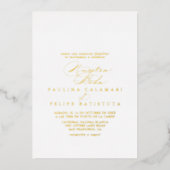 Elegant Stylish Calligraphy Nuestra Boda Gold Folie Uitnodiging (Voorkant)