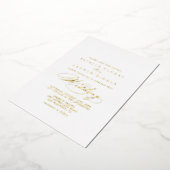 Elegant Stylish Calligraphy Wedding Gold Folie Uitnodiging (Gedraaid)