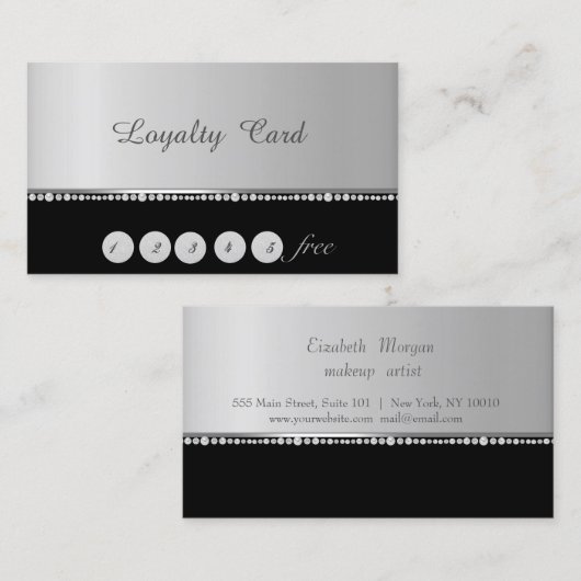 Elegant stylish Chic,Diamonds,Pearls Loyalty Kaart (Voorkant / Achterkant)