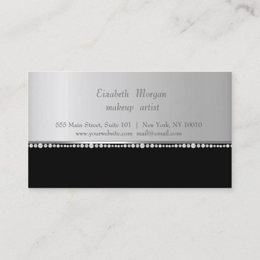 Elegant stylish Chic,Diamonds,Pearls Loyalty Kaart (Achterkant)