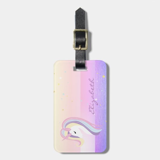 Elegant Stylish Chic, Unicorn Bagagelabel (Voorkant verticaal)