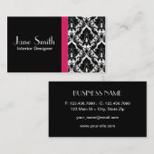Elegant Stylish Classy Damask Floral Professional Visitekaartje (Voorkant / Achterkant)