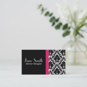 Elegant Stylish Classy Damask Floral Professional Visitekaartje (Staand voorkant)
