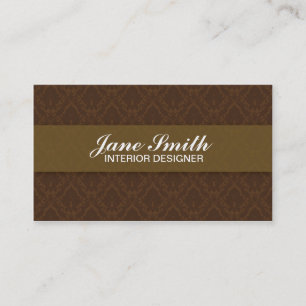 Elegant Stylish Classy Retro Damask Floral Visitekaartje