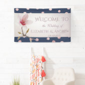 Elegant Stylish Confetti, Magnolia Wedding Banner (Insitu)