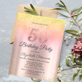 Elegant Stylish Confetti Ombre 50th Birthday Kaart