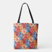 Elegant Stylish Cute Red Floral Roses Template Tote Bag (Achterkant)