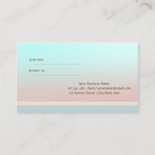 Elegant Stylish Cute Reference Kaart (Achterkant)