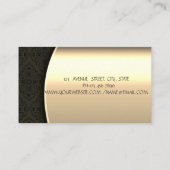 Elegant Stylish Damask Gold Floral Visitekaartje (Achterkant)