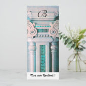 ELEGANT STYLISH DECOR aqua, blauw groen, roze wit Kaart (Staand voorkant)