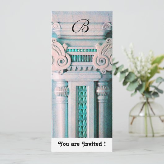 ELEGANT STYLISH DECOR aqua, blauw groen, roze wit Kaart (Staand voorkant)