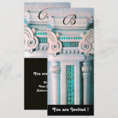 ELEGANT STYLISH DECOR, aqua blauw groen zwart zwar Kaart (Voorkant / Achterkant)