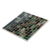 Elegant stylish Emerald Green & Gold Agate mosaic Tegeltje (Zijkant)