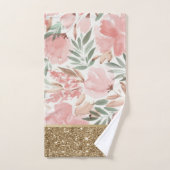Elegant Stylish Floral Gold Glitter Shiny Bad Handdoek (Handdoek)