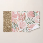 Elegant Stylish Floral Gold Glitter Shiny Bad Handdoek (Handdoek)