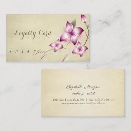 Elegant Stylish Floral Loyalty Card (Voorkant / Achterkant)