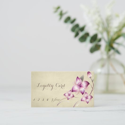 Elegant Stylish Floral Loyalty Card (Staand voorkant)