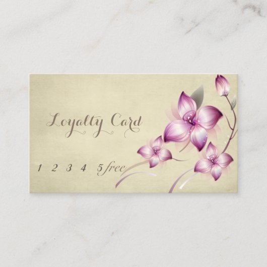 Elegant Stylish Floral Loyalty Card (Voorkant)
