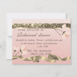 Elegant Stylish Floral Rehearsal Dinner Kaart