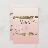 Elegant Stylish Floral Table Kaart (Voorkant / Achterkant)