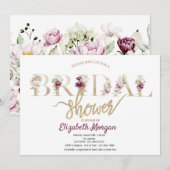 Elegant Stylish Floral Vrijgezellenfeest Kaart (Voorkant / Achterkant)