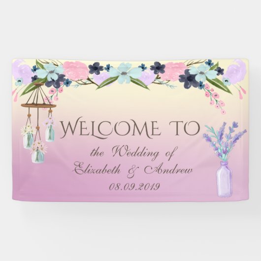 Elegant Stylish, Floral Wedding Banner (Horizontaal)