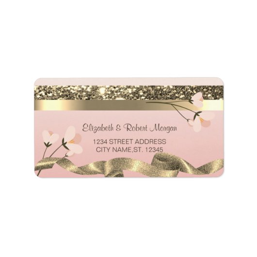 Elegant Stylish Floral Wedding Label (Voorkant)