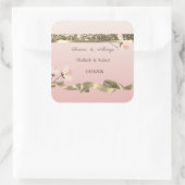 Elegant Stylish Floral Wedding Vierkante Sticker (Tas)