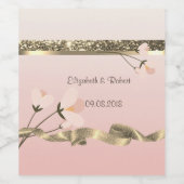 Elegant Stylish Floral Wijn Etiket (Enkel label)