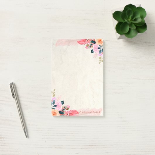 Elegant Stylish Flowers Feather Post-it® Notes (Kantoor)