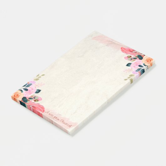 Elegant Stylish Flowers Feather Post-it® Notes (Schuin)