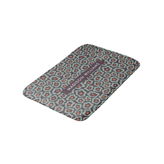 Elegant Stylish Flowers Minimalist Bath Mat (Gekanteld)