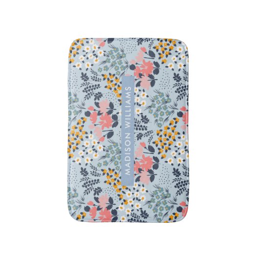 Elegant Stylish Flowers Minimalist Bath Mat (Voorkant Verticaal)