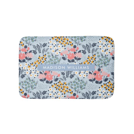 Elegant Stylish Flowers Minimalist Bath Mat (Voorkant)
