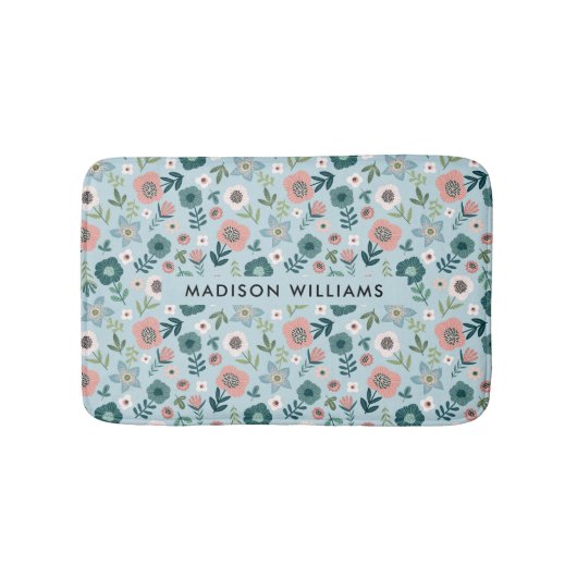 Elegant Stylish Flowers Minimalist Bath Mat (Voorkant)