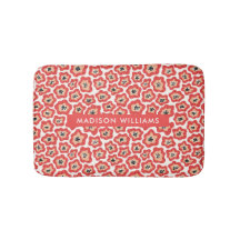 Elegant Stylish Flowers Minimalist Bath Mat