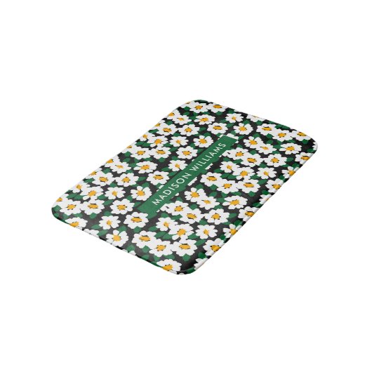 Elegant Stylish Flowers Minimalist Bath Mat (Gekanteld)