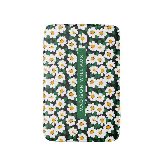 Elegant Stylish Flowers Minimalist Bath Mat (Voorkant Verticaal)