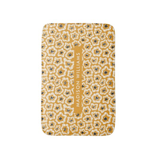 Elegant Stylish Flowers Minimalist Bath Mat (Voorkant Verticaal)